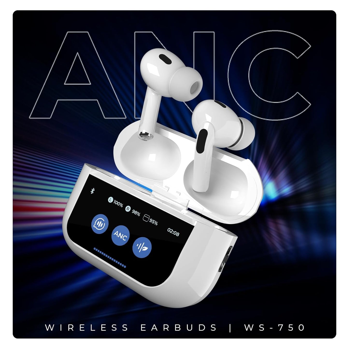 AirPods Pro with Screen – Luxury Look, Premium Performance,Stylish Charging Case,Bluetooth 5.3, HD Audio, Battery Indicator .