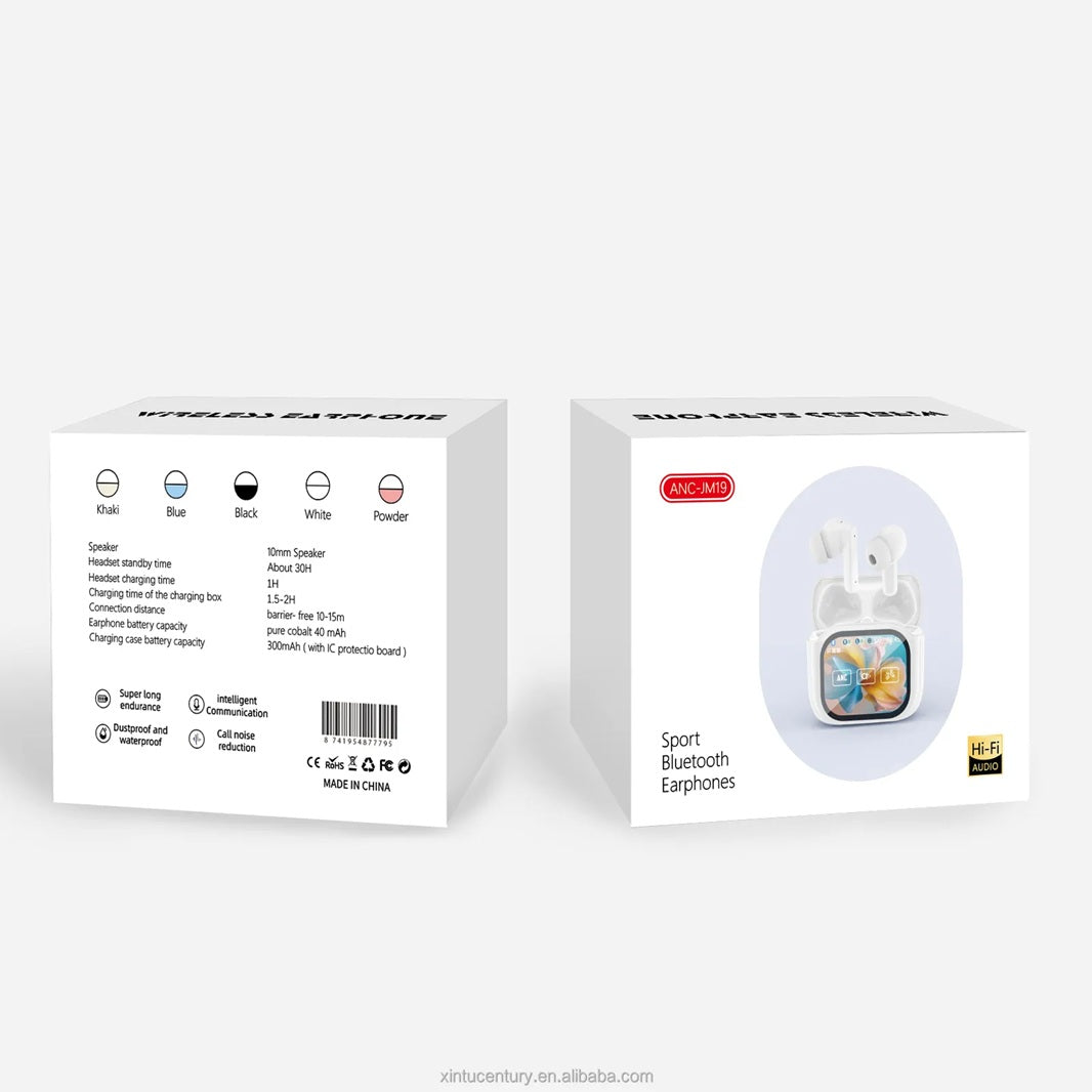 Real-Time Earbuds LED Battery Indicator Non-Noise Cancelling TWS In-Ear Headphones & Earphones