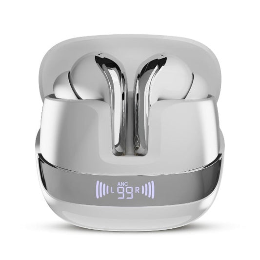 TWS Earbuds | Dual Device Connectivity | ANC 32dB | 4 AI-ENC Mics | 65H Playback | Bass & Theatre Modes | 3D Spatial Audio | Bluetooth 5.4 | (Silk White)